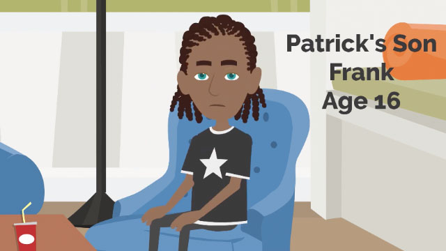 Animation of Patrick's son Frank Age 16 video placeholder