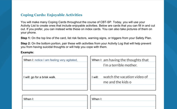 Screenshot of the More Information About Coping Cards video