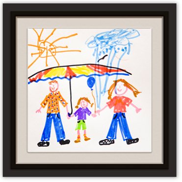 Child painting of a family