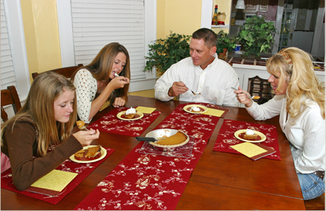 Family eating together