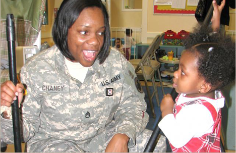 Mom singing to a Preschooler