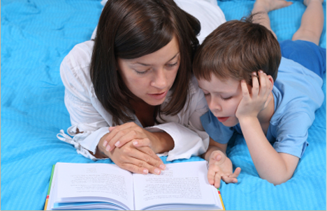 Mom and child reading