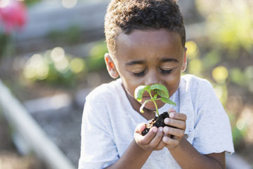 Child in a garden